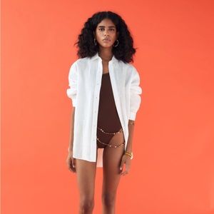 Zara oversized linen shirt